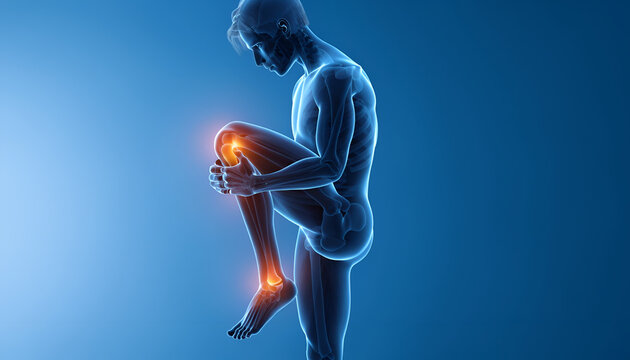 Knee Joint Pain and Swelling &ndash; Medical 3D Anatomy Illustration