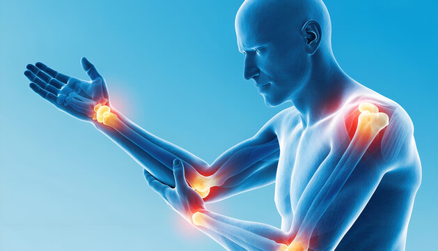 Human Joint Pain and Arthritis Medical 3D Anatomy Illustration