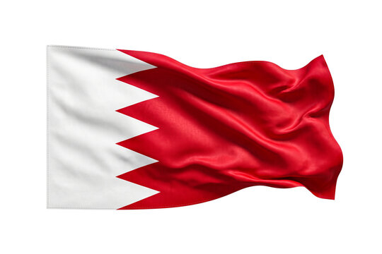 Waving Bahrain National Flag Isolated Transparent Background
