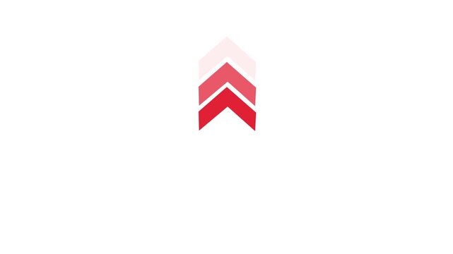Minimalist red arrow loading animation upward directional motion for ui and digital interface progress