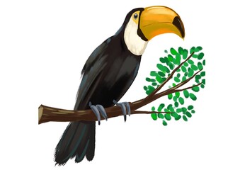 Naklejka premium toucan on a branch