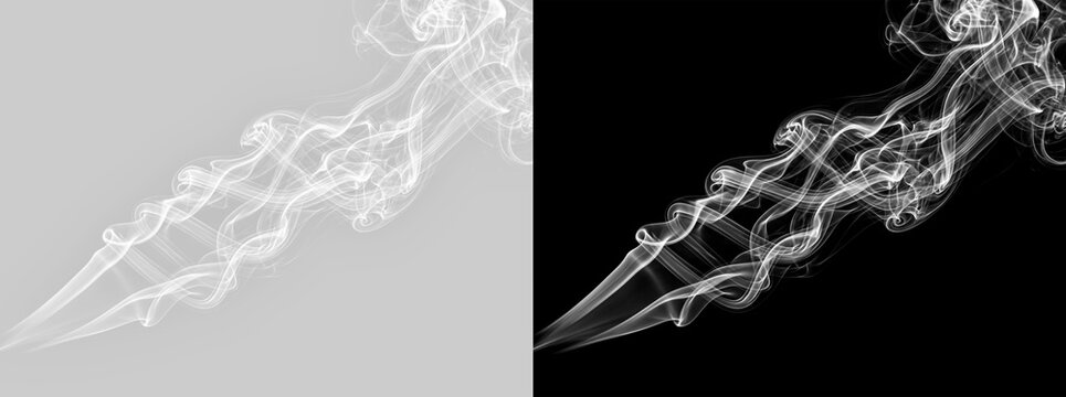 White Smoke Stream Diagonal Overlay Effect Isolated PNG Abstract Wispy Mist Vapor Trail Helix Swirl Texture Background