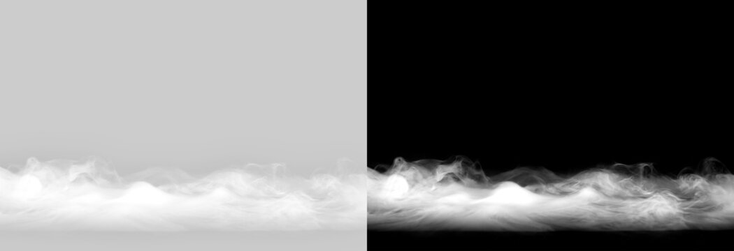 White Low Lying Ground Fog Overlay Effect Isolated PNG Dry Ice Mist Floor Creeping Smoke Texture Background