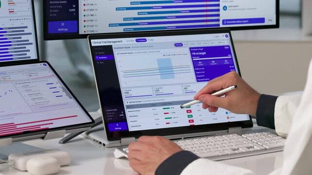 Clinical Trial Manager Analyzing Patient Enrollment Data