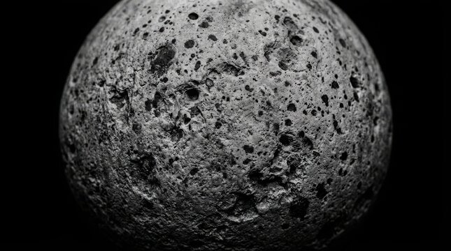 High-resolution grayscale texture of rocky celestial body surface with crater details and rough terrain