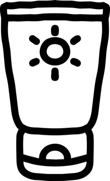 Hand Drawn Sunscreen SPF 50 Sun Protection Black Line Icon