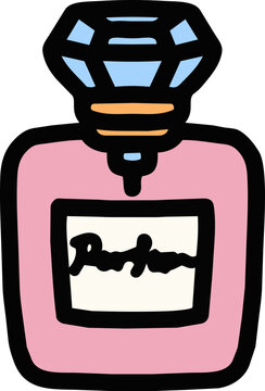 Hand Drawn Perfume Bottle Fragrance Beauty Color Icon