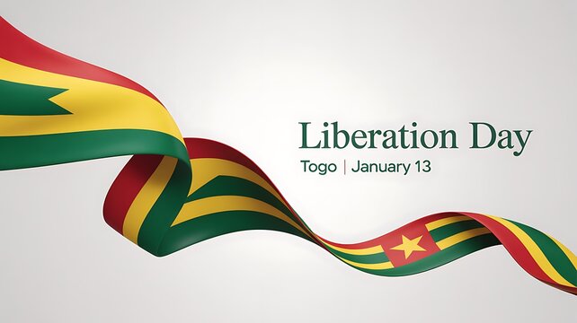 Professional Liberation Day Celebration with Togo Flag Ribbon