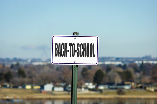 Back to school sign outdoors