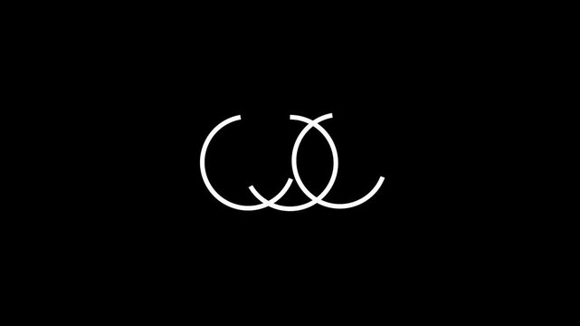Interlocking Rings Forming Abstract Shape During Gentle Animation Against Dark Background