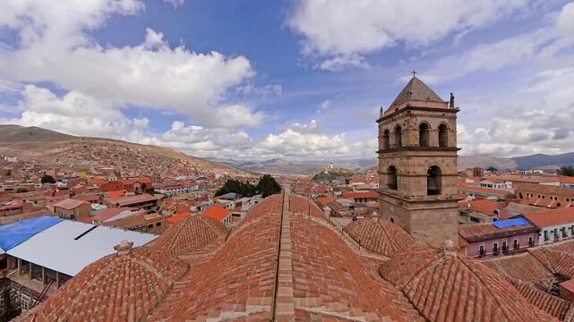 Panoramic cityscape from Convento San Francisco in historic Potosi, Bolivia