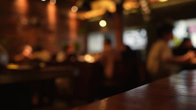 Abstract blur defocus restaurant interior background