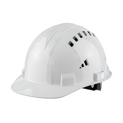 Fototapeta premium White hard hat safety helmet for construction site worker gear