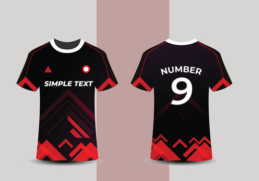 Modern red pattern  sport team jersey t shirt