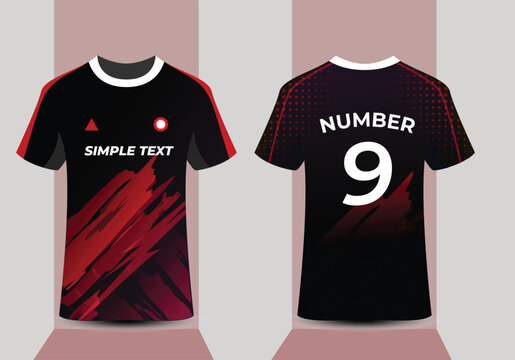 Modern red pattern  sport team jersey t shirt