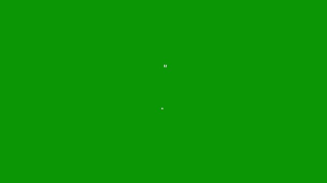 Animated white circles and dots appearing on a green screen background with black bars