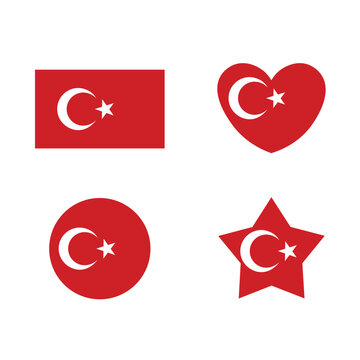 Turkey flag themes idea design stock illustration