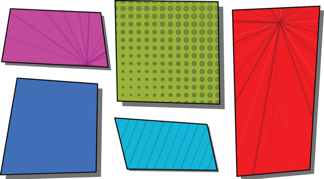 A collection of colorful hand drawn comic style speech bubbles and frames for creative graphic design projects