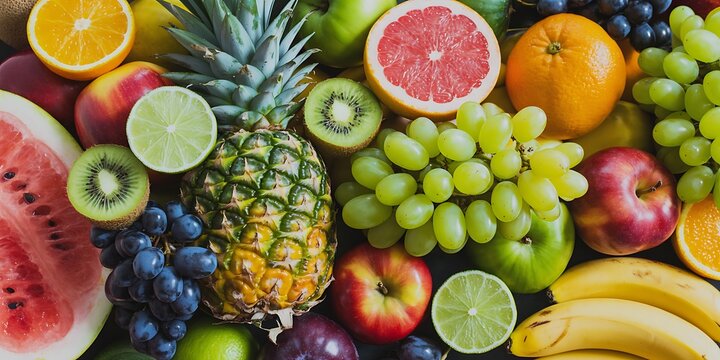 Abundant Fresh Tropical Fruit Background