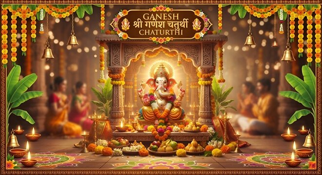 Ganesh Chaturthi Template with background