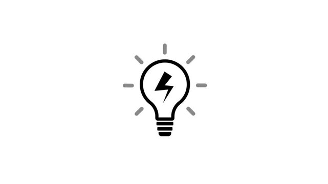 Creative Idea Generation and Analytical Thinking Light Bulb Icon Animation with Innovation and Problem Solving Concept