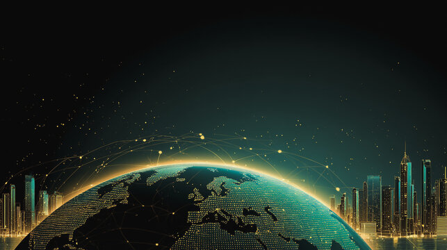 Smart digital Innovation city with connection network reciprocity over the city of future smart wireless digital city and social media networking systems that connects people with in city