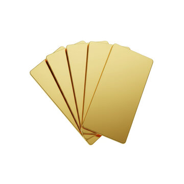 Set of Shiny Blank Gold Metal Cards
