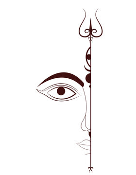 Traditional bengali festival greeting illustration for shubh bijoya dashami