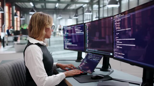 Software Developer Writes And Tests Code