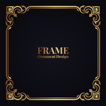 Square ornamental gold frame, classic decoration
