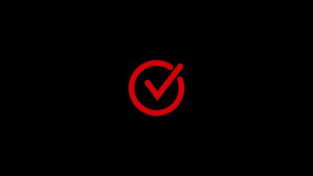 Check Mark Icon on Black Background Success Check Mark Symbol with Circular Design Checkmark Verification Symbol for Success and Completion  HD video, 