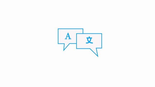 Global Language Translation Icon on White Background 4k Video, 