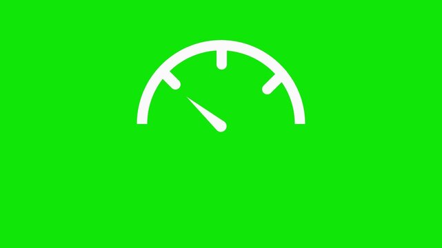 Speedometer and Progress Gauge Icon on Bright Green Background Speed and Efficiency Meter Symbol with Colorful Scale HD Video,