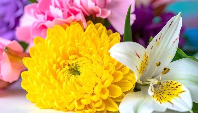 Vibrant Floral Arrangement with Yellow and White Blooms