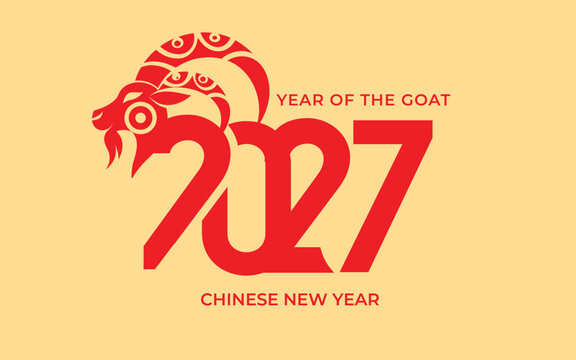 2027 new year vibrant close-up of a magnificent Chinese goat for Chinese New Year celebrating the year of the goat