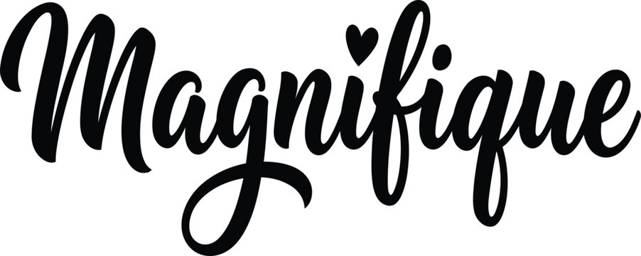 Magnifique Hand Lettering Typography Design with Heart