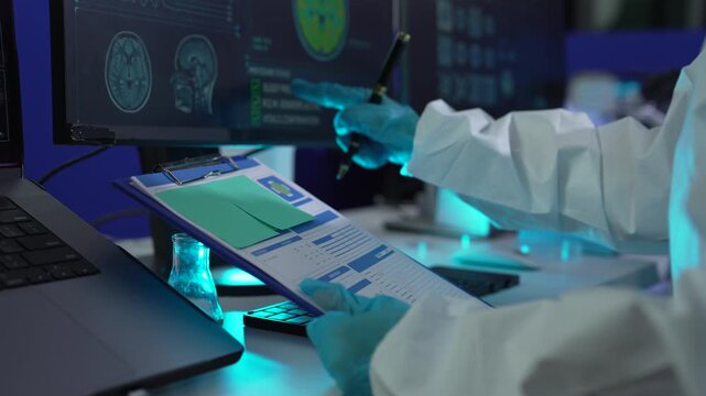 Life scientists researching in laboratory. Healthcare and biotechnology concept.