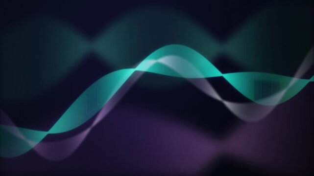 Colored ribbon waves twist and overlap in a seamless loop