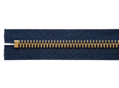 Photorealistic 3d cgi render of metal clothing fashion accessory zipper isolated on background for professional graphic design