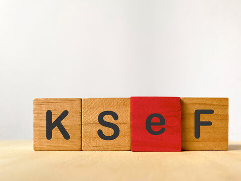 KSeF National E-Invoicing System Concept with Wooden Letter Blocks