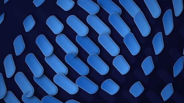 Stylized capsule elements ripple gently in a seamless loop