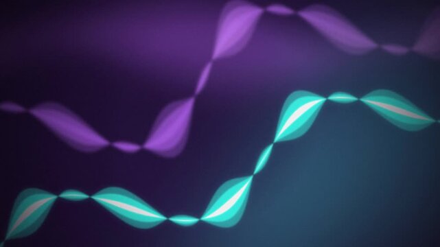 Two wavy digital waveforms flow in a seamless loop