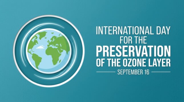 A stylish digital graphic illustration celebrating the International Day for the Preservation of the Ozone Layer on September 16