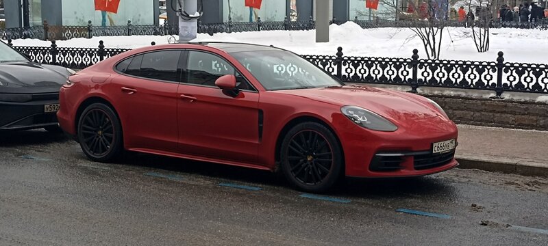 Moscow, Russia - 5, January 2026: Red car
Porsche Panamera GTS