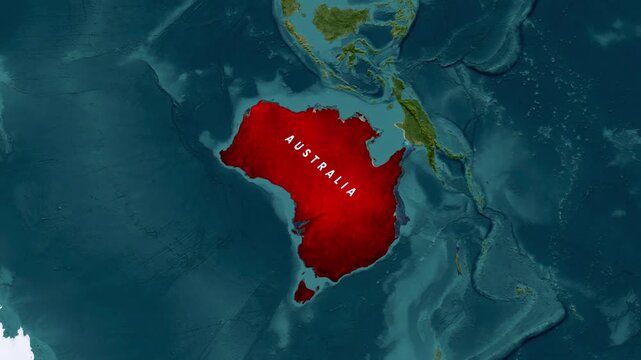 Australia Map Animation with States, Cities and Geographic Locations