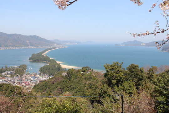 tombolo at amanohashidate in japan 