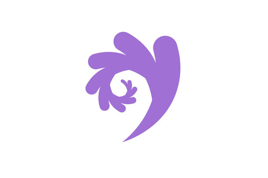 Minimalist Abstract Purple Spiral Swirl Graphic