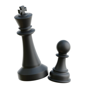 3D Chess King and Pawn Icon