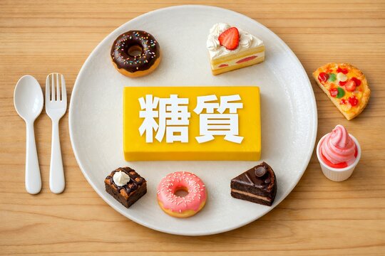 糖質と甘いスイーツの誘惑健康的な食生活を意識
