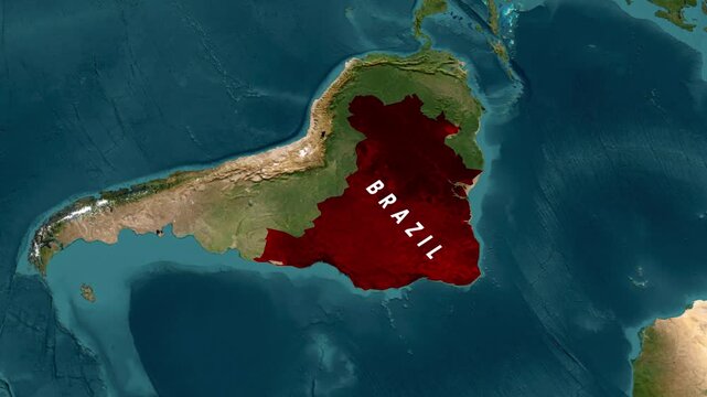 Brazil Map Animation with States, Cities and Geographic Borders